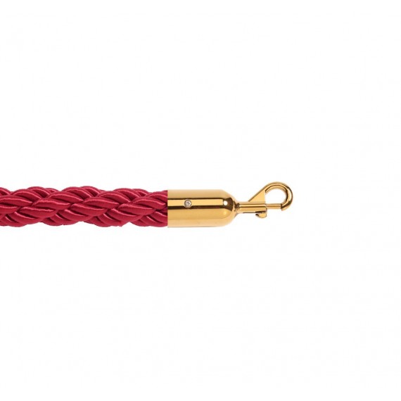 Világos burgundi színű 1,5 m hosszú díszkötél 2 db arany karabinerrel szerelve