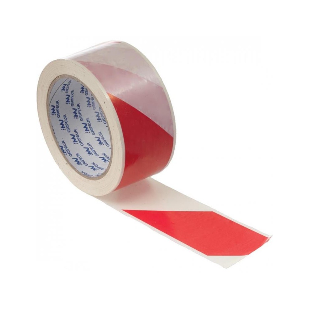 50 m piros-fehér csíkos műanyag szalag