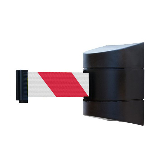 Fali kordon ház szett fekete műanyag (4,8 m piros-fehér csíkos szalagos kazettával)